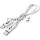 Кабель PREMIUM 1.0m TypeC/Lightning MFI POWER DELIVERY 18 W, быстрая зарядка, белый силикон, AL case белый, белый ПВХ, GCR-53533