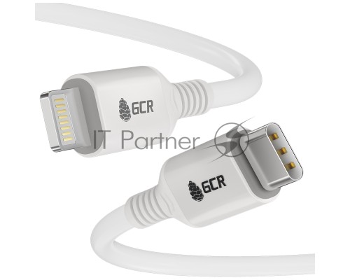 Кабель PREMIUM 1.0m TypeC/Lightning MFI POWER DELIVERY 18 W, быстрая зарядка, белый силикон, AL case белый, белый ПВХ, GCR-53533