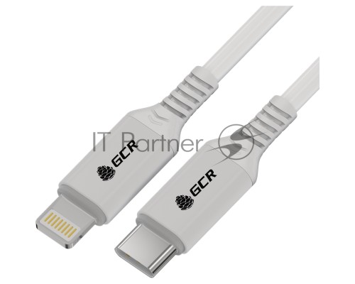 Кабель PREMIUM 1.0m TypeC/Lightning MFI POWER DELIVERY 18 W, быстрая зарядка, белый силикон, AL case белый, белый ПВХ, GCR-53533