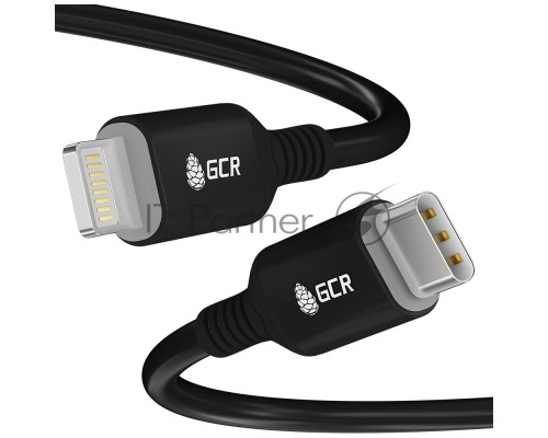 Кабель PREMIUM 1.5m TypeC/Lightning MFI POWER DELIVERY 18 W, быстрая зарядка, черный силикон, AL case черный, черный ПВХ, GCR-53532