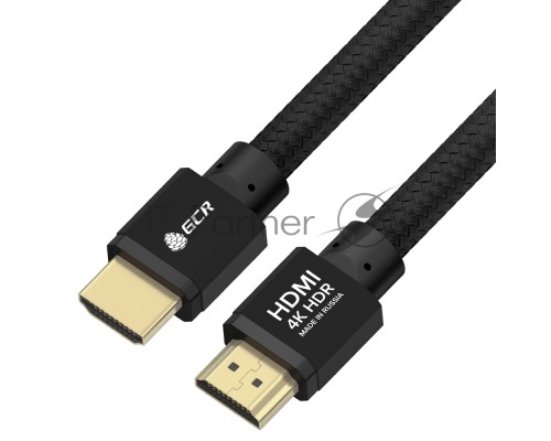Кабель PROF 1.0m HDMI 2.0, черный ECO Soft капрон, AL корпус черный, HDR 4:4:4, Ultra HD, 4K 60Hz/5K*30Hz, 3D, 18.0 Гбит/с, 28AWG, GCR-54985