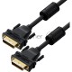 Кабель PROF 1.8m DVI-D, черный, GOLD, ферритовые кольца, OD 8.5mm, 28 AWG, DVI/DVI, 25M/25M, двойной экран, GCR-52996