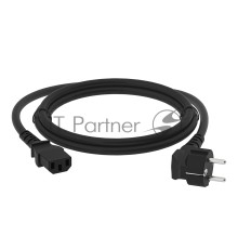 Кабель питания PROF 0.5m, евровилка угловая Schuko - С13, черный, 3*1,5mm