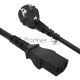 Кабель питания PROF 0.5m, евровилка угловая Schuko - С13, черный, 3*1,5mm