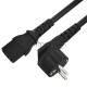 Кабель питания PROF 0.5m, евровилка угловая Schuko - С13, черный, 3*1,5mm
