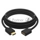 Удлинитель 10.0m v2.0 HDMI-HDMI черный, OD7.3mm, 28/28 AWG, позолоченные контакты, Ethernet 18.0 Гбит/с, 19M / 19F, тройной экран, GCR-51638