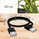 Кабель GCR 0.5m USB 2.0, AM угловой левый/AM, 28/28 AWG, экран, армированный, морозостойкий, GCR-AUM5M-BB2S-0.5m