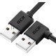 Кабель GCR 0.5m USB 2.0, AM угловой левый/AM, 28/28 AWG, экран, армированный, морозостойкий, GCR-AUM5M-BB2S-0.5m
