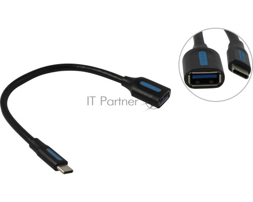 Адаптер-переходник Vention USB CM/ OTG USB 3.0 AF, гибкий - 0,15м.