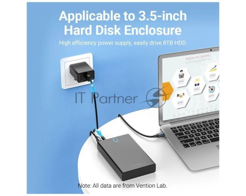 Кабель Vention USB AM/DC-jack 5.5мм M - 1.5м Чёрный