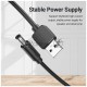 Кабель Vention USB AM/DC-jack 5.5мм M - 1.5м Чёрный