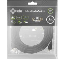 Кабель аудио-видео Cactus CS-DP-DP-1.4-10 DisplayPort (m)/DisplayPort (m) 10м. позолоч.конт. черный