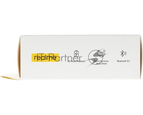 Гарнитура внутриканальные Realme Buds T100 RMA2109 белый беспроводные bluetooth в ушной раковине (6672687)