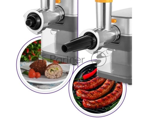 Мясорубка Kitfort КТ-2115 1361Вт серый/оранжевый