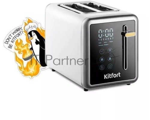 Тостер Kitfort КТ-6079 850Вт серебристый/черный