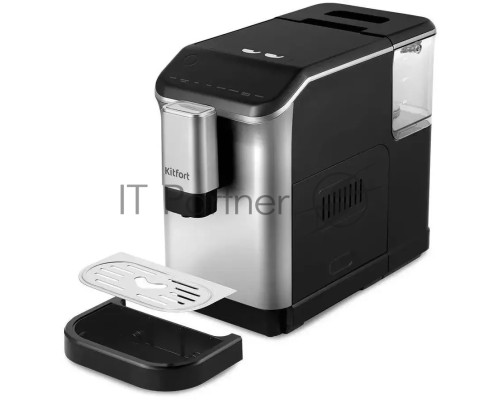 Кофемашина Kitfort КТ-7166 1350Вт черный/нержавеющая сталь
