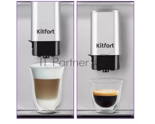 Кофемашина Kitfort КТ-7166 1350Вт черный/нержавеющая сталь