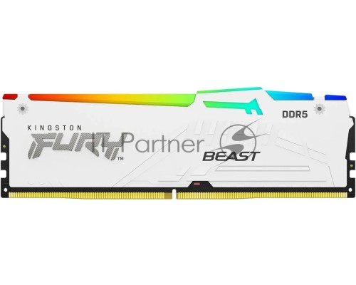 Память DDR5 32GB 6000MHz Kingston KF560C36BWEA-32 Fury Beast White Expo RGB RTL Gaming PC5-48000 CL36 DIMM 288-pin 1.35В dual rank с радиатором Ret