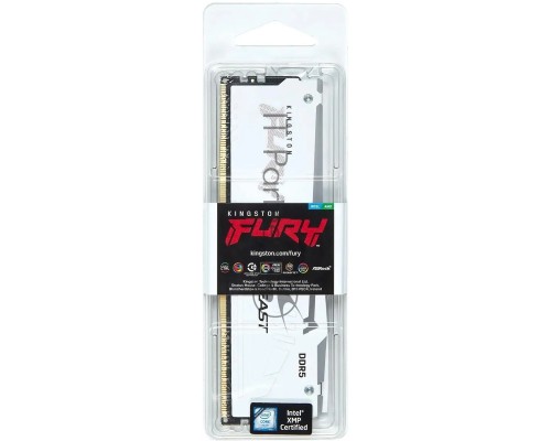 Память DDR5 32GB 6000MHz Kingston KF560C36BWEA-32 Fury Beast White Expo RGB RTL Gaming PC5-48000 CL36 DIMM 288-pin 1.35В dual rank с радиатором Ret
