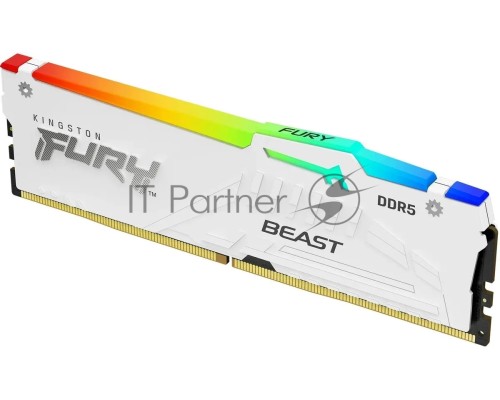 Память DDR5 32GB 6000MHz Kingston KF560C36BWEA-32 Fury Beast White Expo RGB RTL Gaming PC5-48000 CL36 DIMM 288-pin 1.35В dual rank с радиатором Ret
