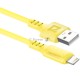 Кабель Defender  F207, USB 2.0 (AM) - Apple Lightning (M), 1метр, 2.4А, силиконовая оплетка, жёлтый.