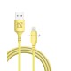 Кабель Defender  F207, USB 2.0 (AM) - Apple Lightning (M), 1метр, 2.4А, силиконовая оплетка, жёлтый.