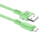 Кабель Defender F207, USB 2.0 (AM) - Apple Lightning (M), 1метр, 2.4А, силиконовая оплетка, зелёный.