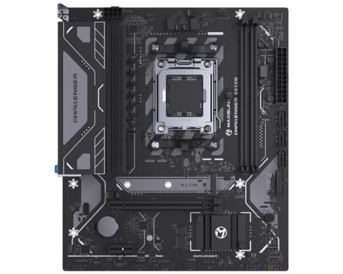 Материнская плата Maxsun Challenger B650M, AM5, AMD B650, 2xDDR5, 3xSATA III, 1xM.2, 1xPCI-E 4.0 x16, 1xDisplayPort, 1xHDMI, 1xRJ-45 1Gb LAN, 2xUSB 2.0, 4xUSB 3.2 Gen 1, 3x3.5 мм, 5.1-канальная, Micro-ATX