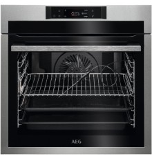 Встраиваемая электрическая духовка AEG AssistedCook, основной цвет - нержавеющая сталь+чёрный, сенсорное управление