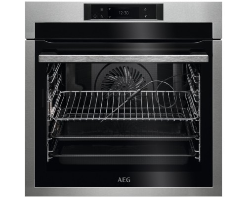 Встраиваемая электрическая духовка AEG AssistedCook, основной цвет - нержавеющая сталь+чёрный, сенсорное управление