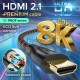 Кабель GCR Premium 0.5m HDMI 2.1, ECO Soft капрон, черно-красный, HDR 4:4:4, Ultra HD, 8K 60Hz/4K*120Hz, 3D, 48 Гбит/с, 3 Х экран с армированием, GCR-55763