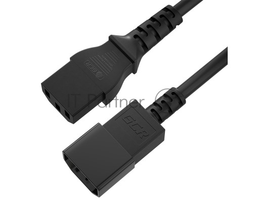 Кабель питания GCR PROF удлинитель 3.0m, С13 - С14, черный, 3*1,0mm, GCR-54338