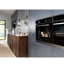 Электрический духовой шкаф Electrolux с конвекцией, приготовление на пару,объем 72 л, утапливаемые переключатели, 10 режимов, автопрограммы, очистка пиролитическая, 3 стекла в дверце, направляющие проволочные + телескопические (1 уровень), термощуп