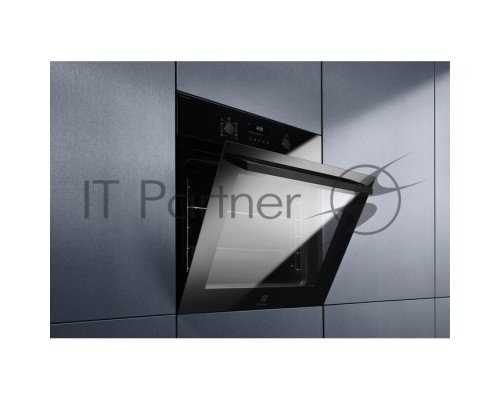 Электрический духовой шкаф Electrolux с конвекцией, приготовление на пару,объем 72 л, утапливаемые переключатели, 10 режимов, автопрограммы, очистка пиролитическая, 3 стекла в дверце, направляющие проволочные + телескопические (1 уровень), термощуп Электрический духовой шкаф Electrolux с конвекцией, приготовление на пару,объем 72 л, утапливаемые переключатели, 10 режимов, автопрограммы, очистка пиролитическая, 3 стекла в дверце, направляющие проволочные + телескопические (1 уровень), термощуп