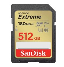 SecureDigital 512GB SanDisk Extreme UHS-I Class 3 (U3) V30 180/130 MB/s <SDSDXVV-512G-GNCIN>
