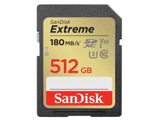 [Карта памяти ] SecureDigital 512GB SanDisk Extreme UHS-I Class 3 (U3) V30 180/130 MB/s <SDSDXVV-512G-GNCIN>