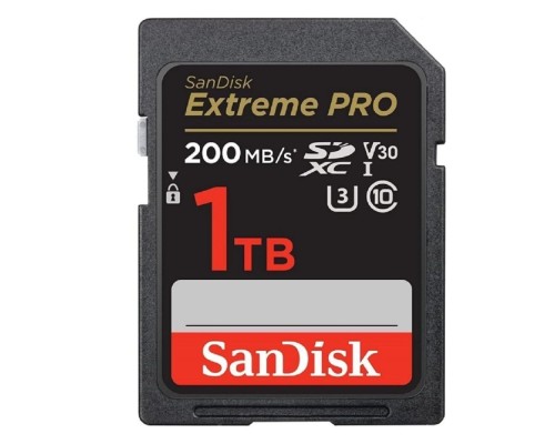 [Карта памяти ] SecureDigital 1TB SanDisk Extreme Pro SD UHS I 1TB Card for 4K Video for DSLR and Mirrorless Cameras 200MB/s Read & 140MB/s Write