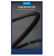 Патч-корд Vention прямой SFTP cat.8 RJ45 - 3м. Черный Тканевая оплетка