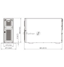 Серверный корпус 8*3.5 swappable HDD tray, 12Gbps BP,single 1200W PSU