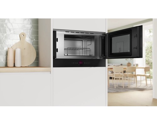 Встраиваемая микроволновая печь Bosch BEL7321B1 900Вт, 5 режимов, кварцевый гриль,инвертер, 21 л, черный, петли слева