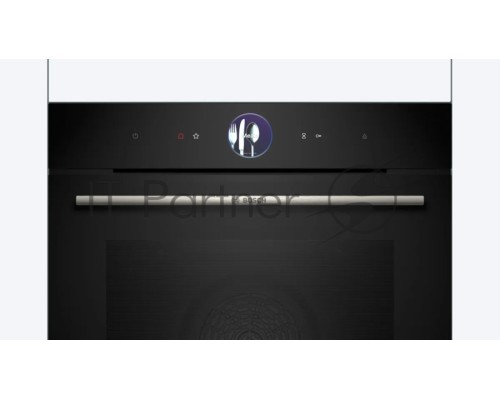 Духовой шкаф Bosch HSG7361B1 Home Connect!! Serie 8, черный, 21 режим + комбинированные режимы, функция приготовление на пару 100%, 4-слойное остекление, 3 цветных текстовых TFT-дисплея 2,5