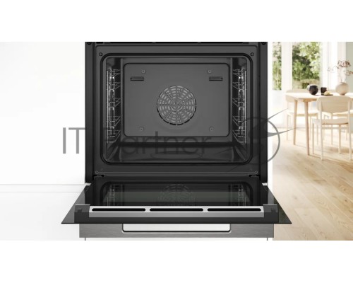 Духовой шкаф Bosch HSG7361B1 Home Connect!! Serie 8, черный, 21 режим + комбинированные режимы, функция приготовление на пару 100%, 4-слойное остекление, 3 цветных текстовых TFT-дисплея 2,5
