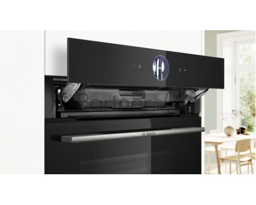 Духовой шкаф Bosch HSG7361B1 Home Connect!! Serie 8, черный, 21 режим + комбинированные режимы, функция приготовление на пару 100%, 4-слойное остекление, 3 цветных текстовых TFT-дисплея 2,5
