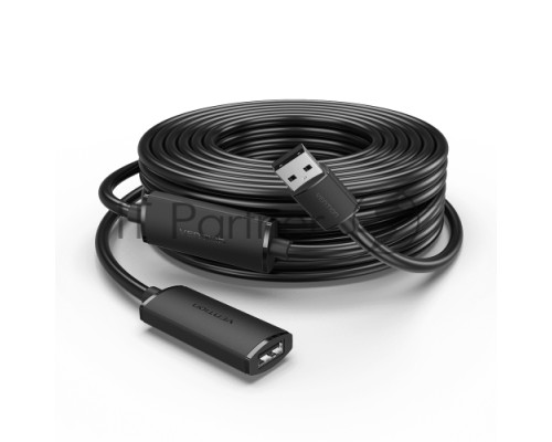 Активный кабель-удлинитель Vention USB 2.0 AM/AF с усилителем - 15м Черный