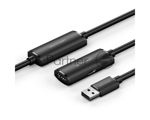 Активный кабель-удлинитель Vention USB 2.0 AM/AF с усилителем - 15м Черный