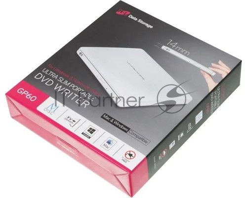 Оптический привод LG DVD-RW ext. White Slim Ret. USB2.0