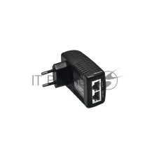 PoE-инжектор Fast Ethernet на 1 порт. Совместим с оборудованием PoE IEEE 802.3af. Мощность PoE на порт - до 15.4W. Напряжение PoE - 50V(конт. 4,5(+); 7,8(-)). Порты: вх. - 1 x RJ45(10/100 Base-T), вых. 1 x RJ45(10/100 Base-T, PoE, 50V). Питание: AC100-24