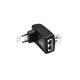 PoE-инжектор Fast Ethernet на 1 порт. Совместим с оборудованием PoE IEEE 802.3af. Мощность PoE на порт - до 15.4W. Напряжение PoE - 50V(конт. 4,5(+); 7,8(-)). Порты: вх. - 1 x RJ45(10/100 Base-T), вых. 1 x RJ45(10/100 Base-T, PoE, 50V). Питание: AC100-24