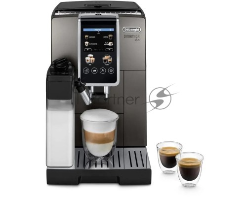 Кофемашина автоматическая DeLonghi Dinamica Plus ECAM380.95.TB черный/серый, исп. кофе - зерновой/молотый, 1.8 л, 1450 Вт, 15 Бар.