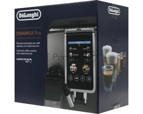 Кофемашина автоматическая DeLonghi Dinamica Plus ECAM380.95.TB черный/серый, исп. кофе - зерновой/молотый, 1.8 л, 1450 Вт, 15 Бар.